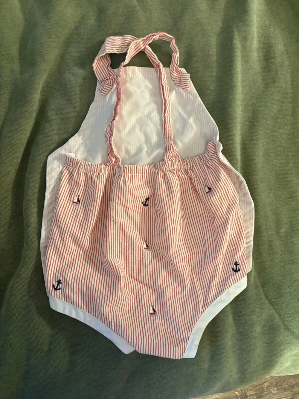 Striped Pink Nautical Baby One-Piece Bodysuit